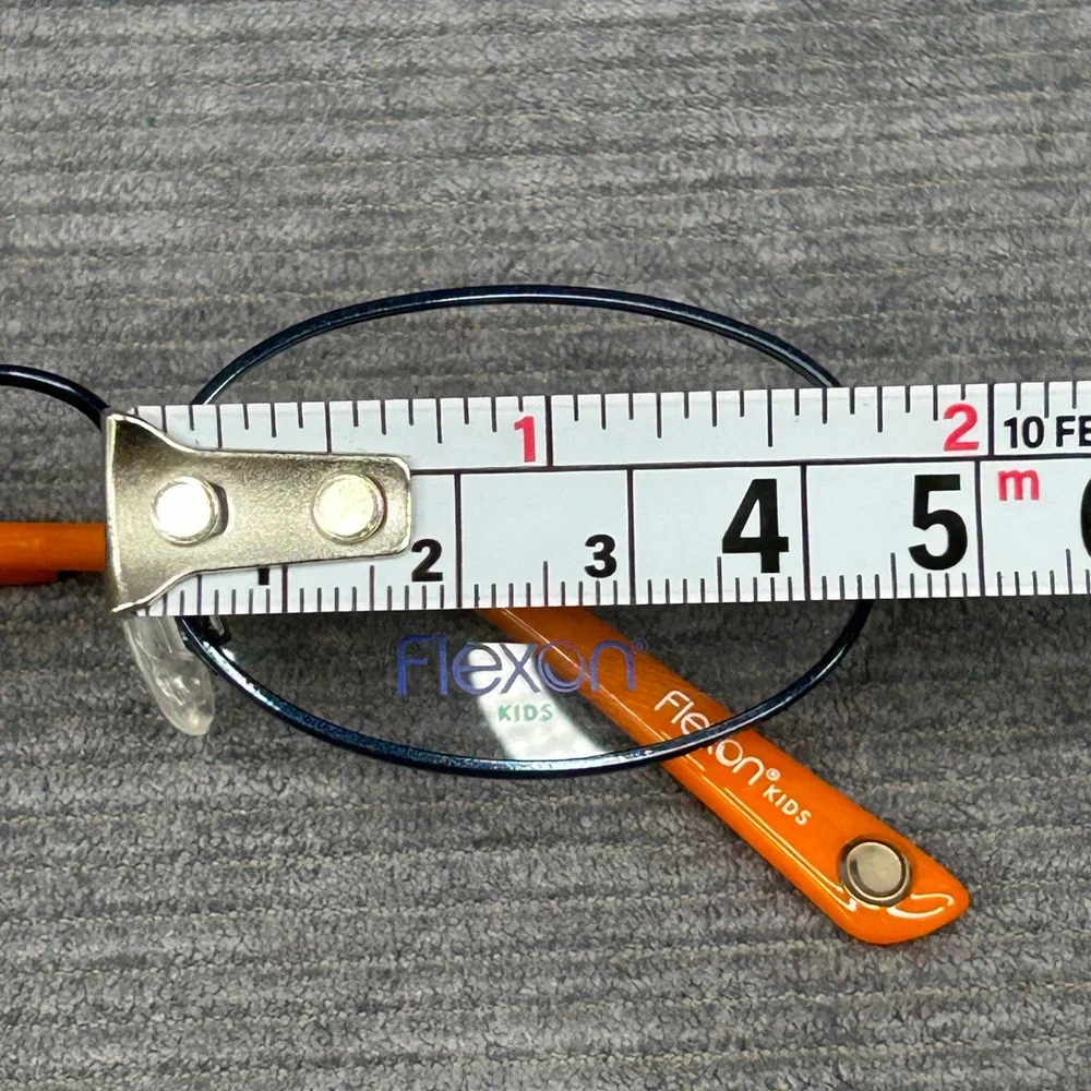 Flexon Kids Comet 424 Navy Blue Orange Y2k Eyeglass Frames 44-19-125 Oval Metal